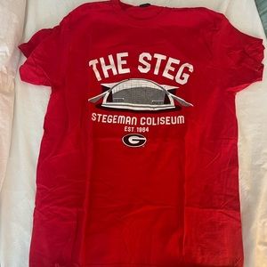 Red university of georgia stegman coliseum t shirt